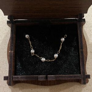 Real silver gold plated pearl necklace. Brand new